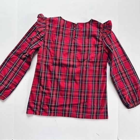 NEW J.Crew Factory Tartan Ruffle Cotton Poplin Shirt Top XXS - Picture 5 of 6